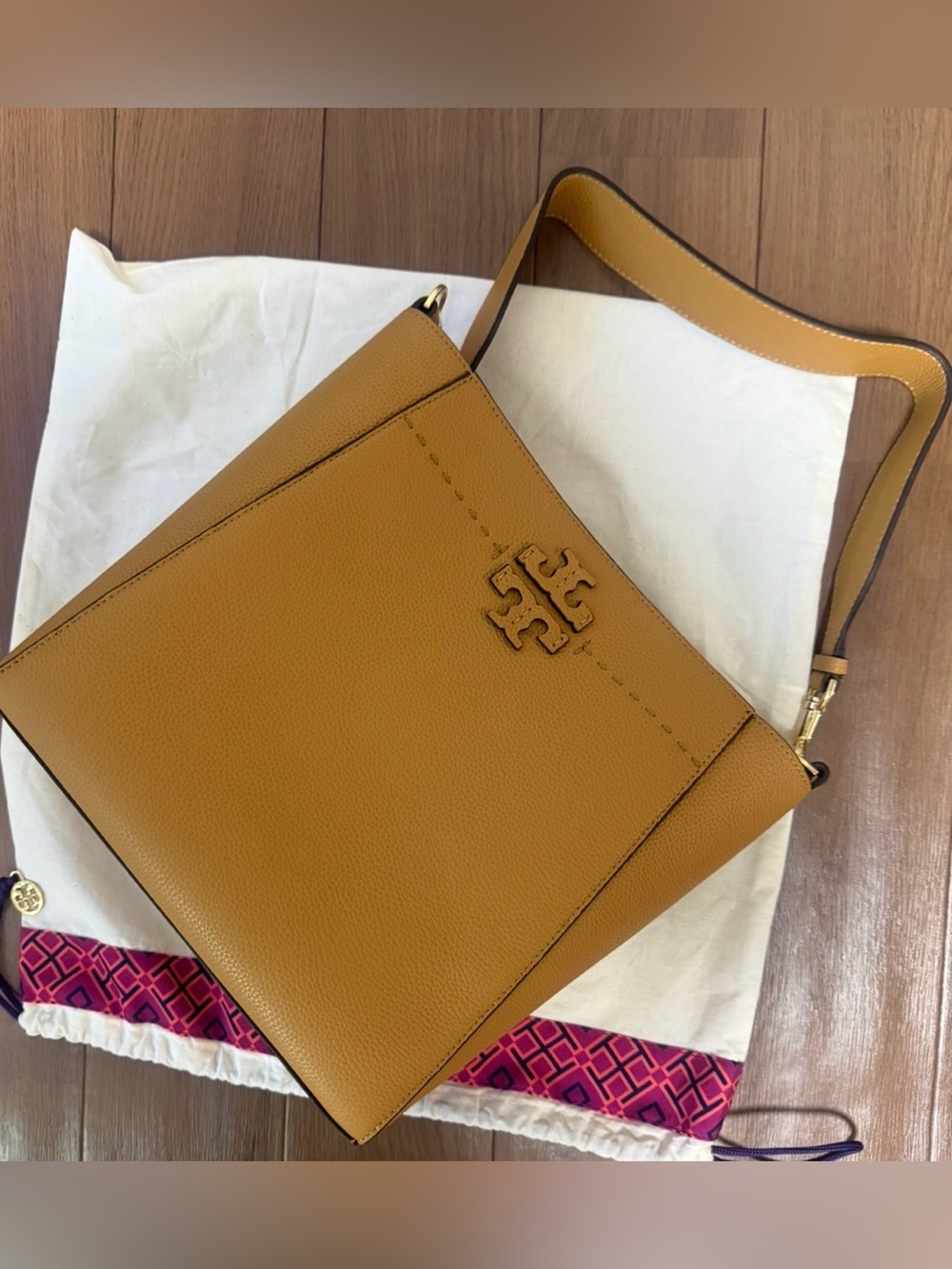 Tory Burch Moose Hobo Pebbled Leather